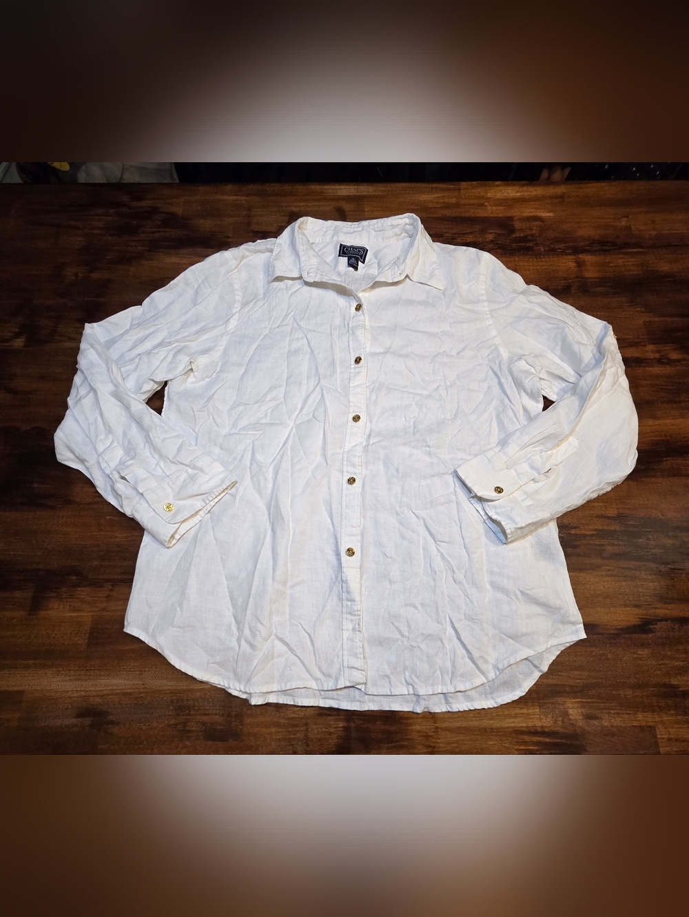 Chaps Ralph Lauren Women’s Size XL Button Down Shirt Top Blouse 100% Linen